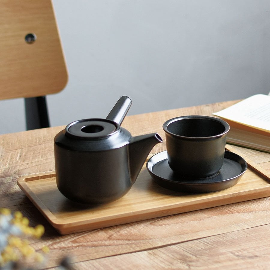 Kinto LT kyusu teapot 300ml black 2