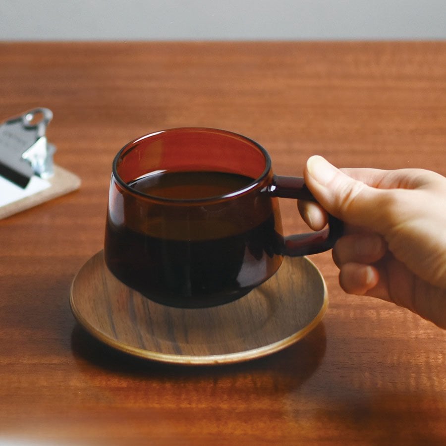 KINTO SEPIA NONSLIP SAUCER 130MM TEAK