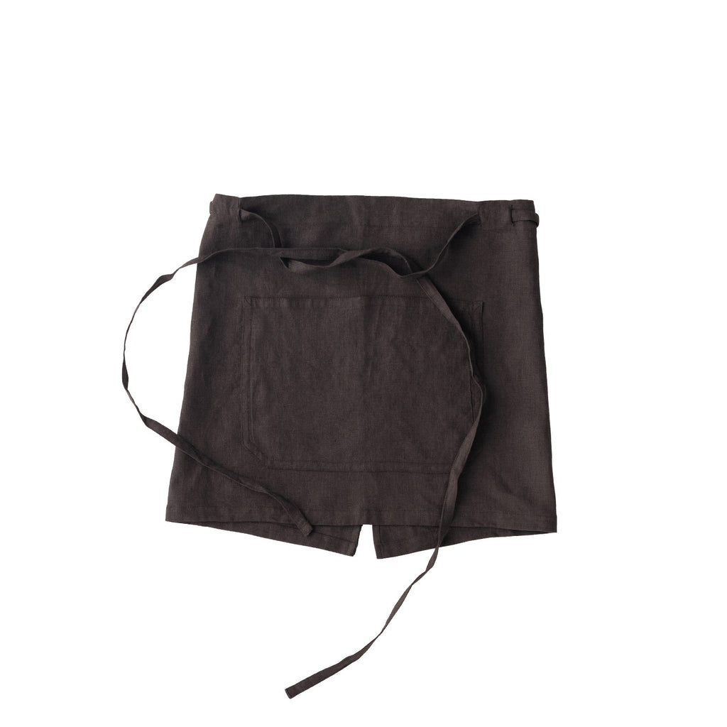 Kinto FUTO linen half apron charcoal 0