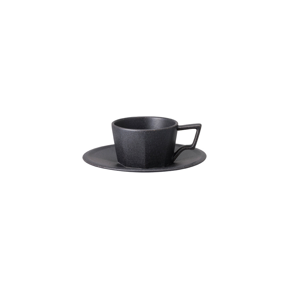 Kinto OCT cup & saucer 80ml black 0