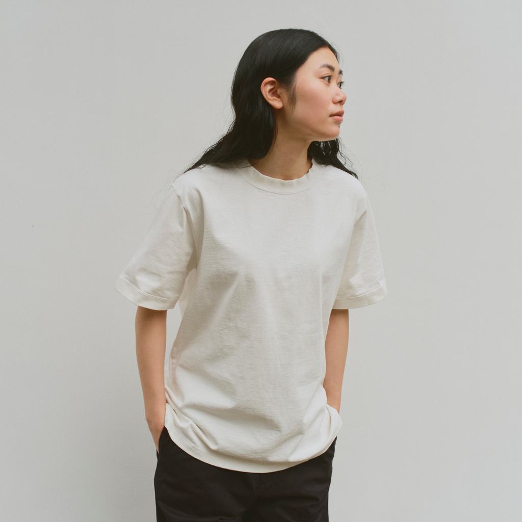 KINTO FUTO PIGMENT-DYED SHORT SLEEVE T-SHIRT M WHITE