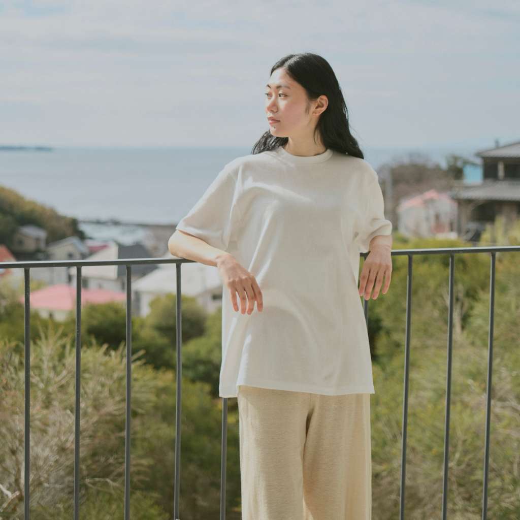 Kinto FUTO loopwheel knit short sleeve t-shirt S white 2