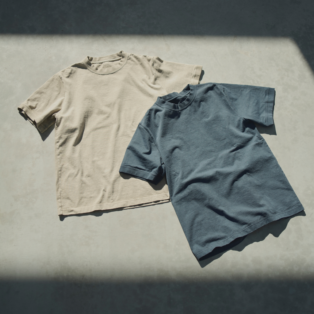 Kinto FUTO pigment-dyed short sleeve t-shirt S ash blue 2