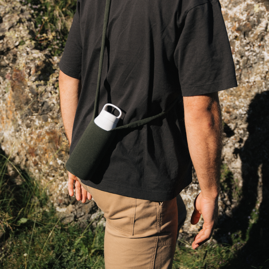 Kinto WATER TUMBLER 550ml + FUTO bottle sling bag ivory 1