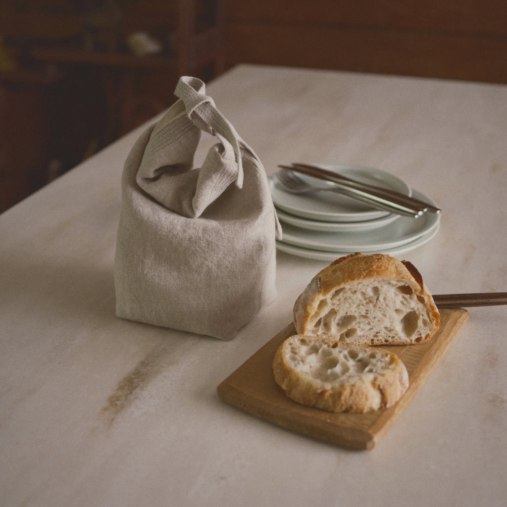 KINTO FUTO LINEN BREAD BAG 110X90X240MM WHITE