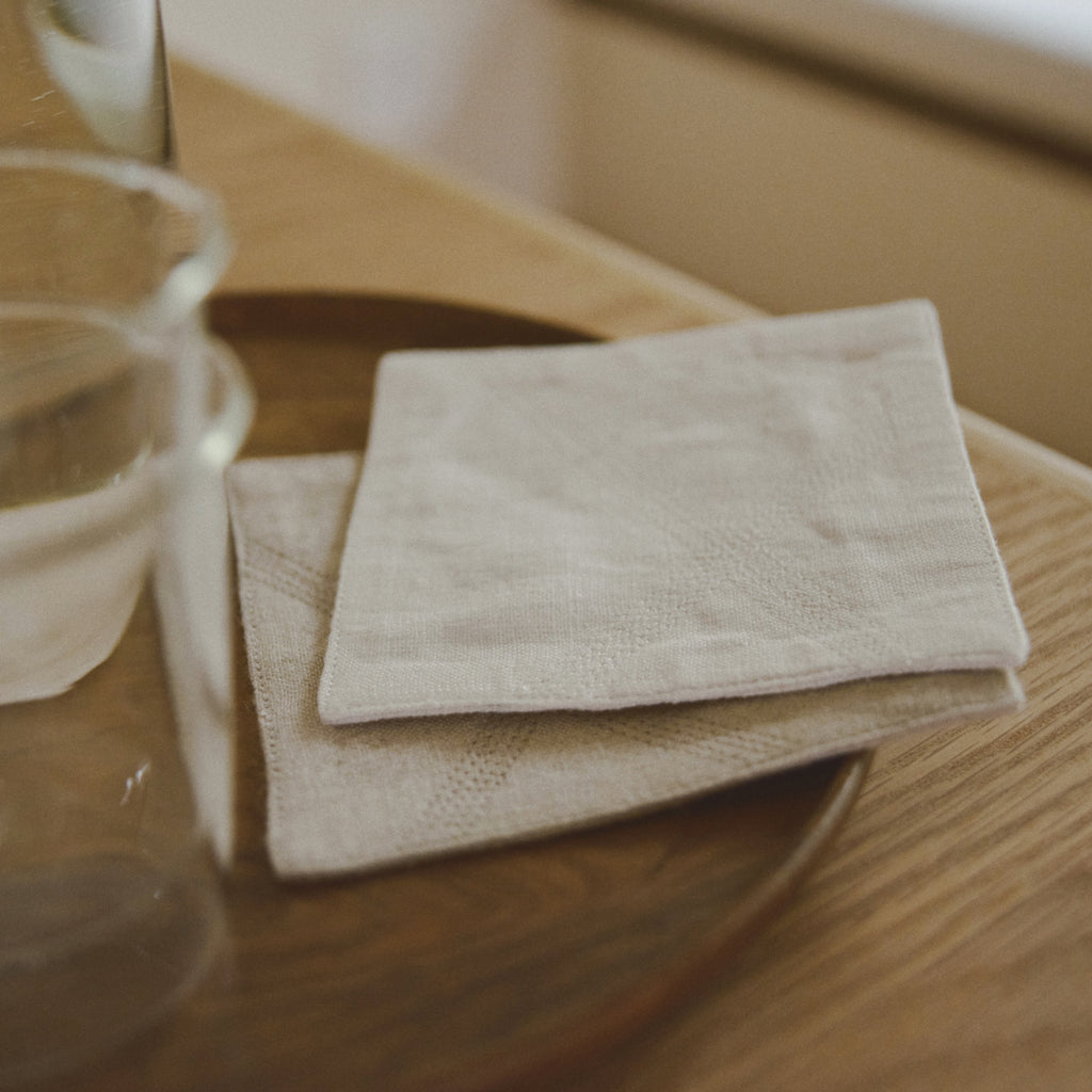 KINTO FUTO LINEN COASTER 110X110MM NATURAL