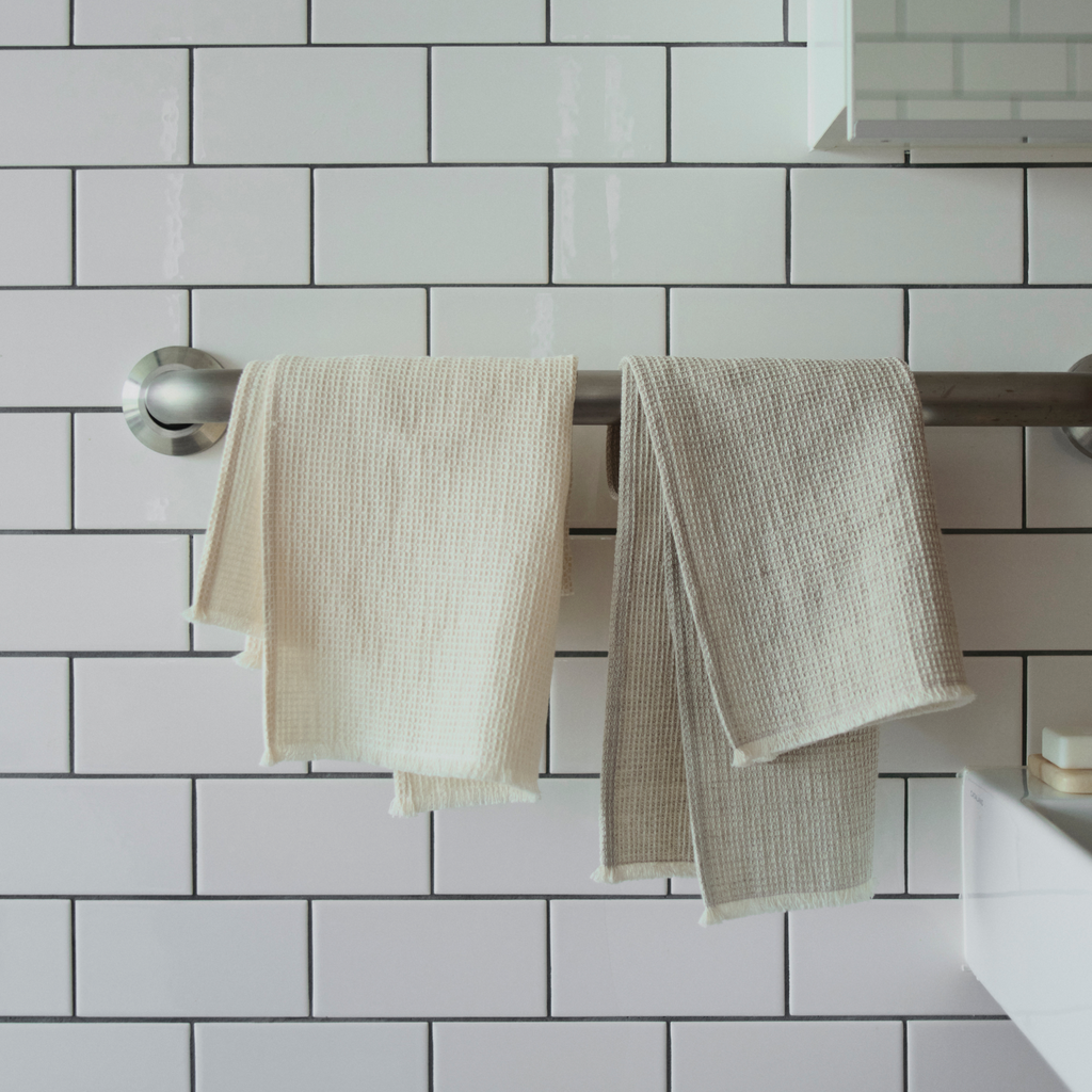 Kinto FUTO waffle hand towel 820x320mm off-white 3