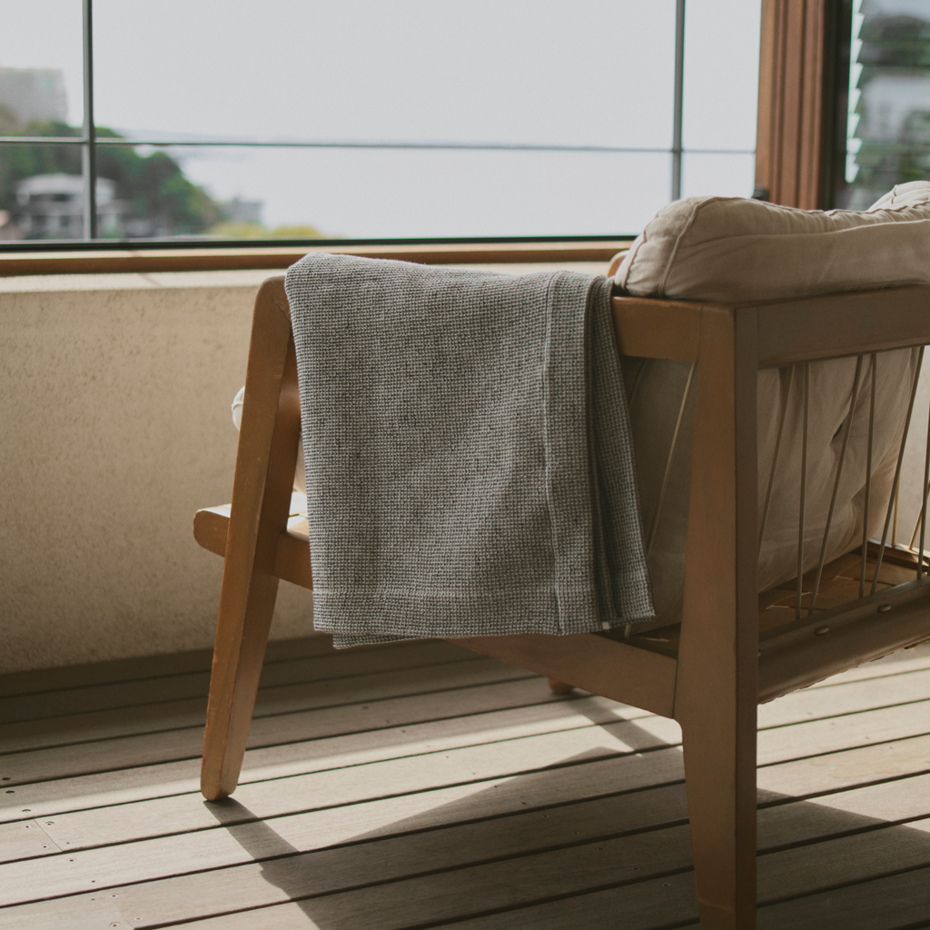 Kinto FUTO waffle half blanket 1400x1000mm off-white 7