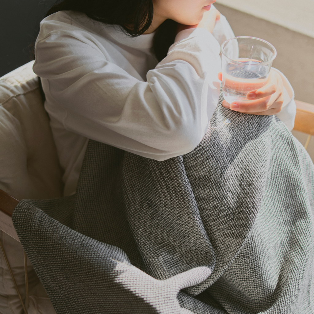 Kinto FUTO waffle half blanket 1400x1000mm off-white 6