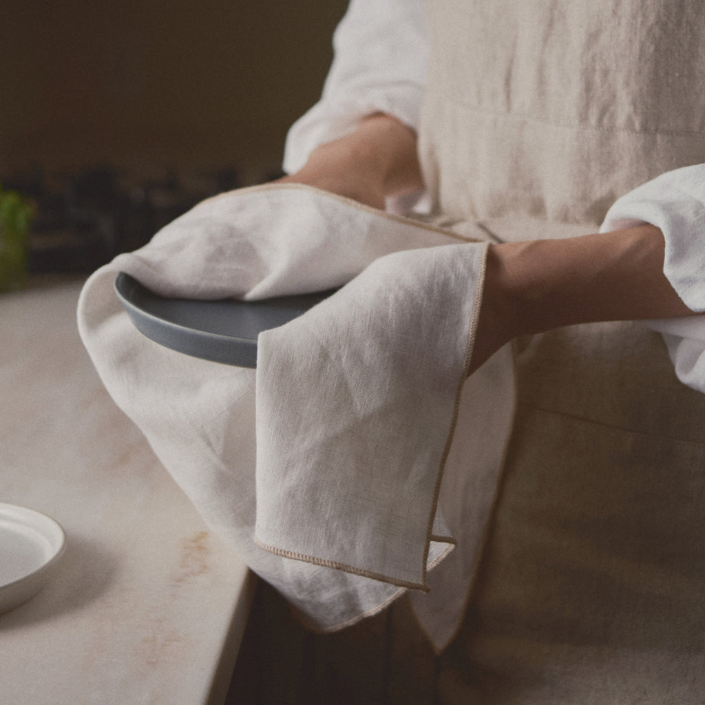 KINTO FUTO LINEN KITCHEN CLOTH 660X440MM WHITE