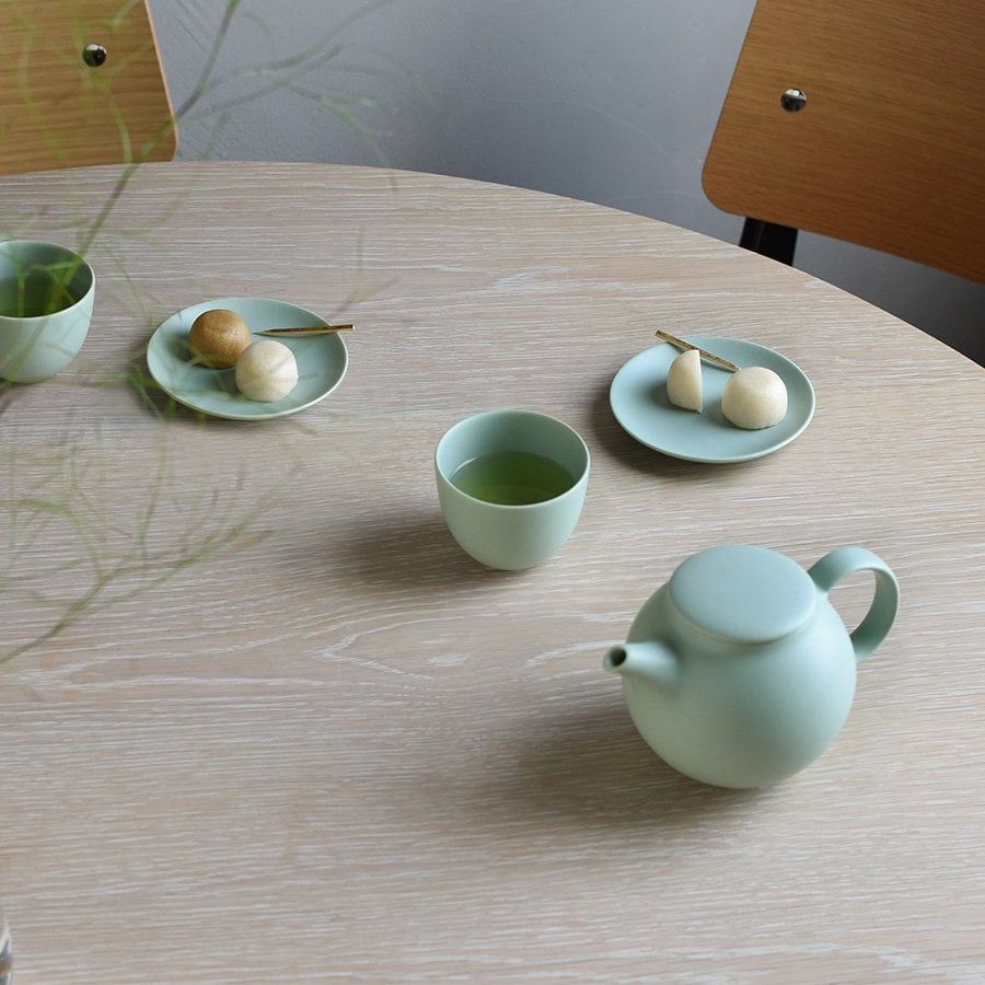 KINTO PEBBLE CUP & SAUCER 180ML MOSS GREEN