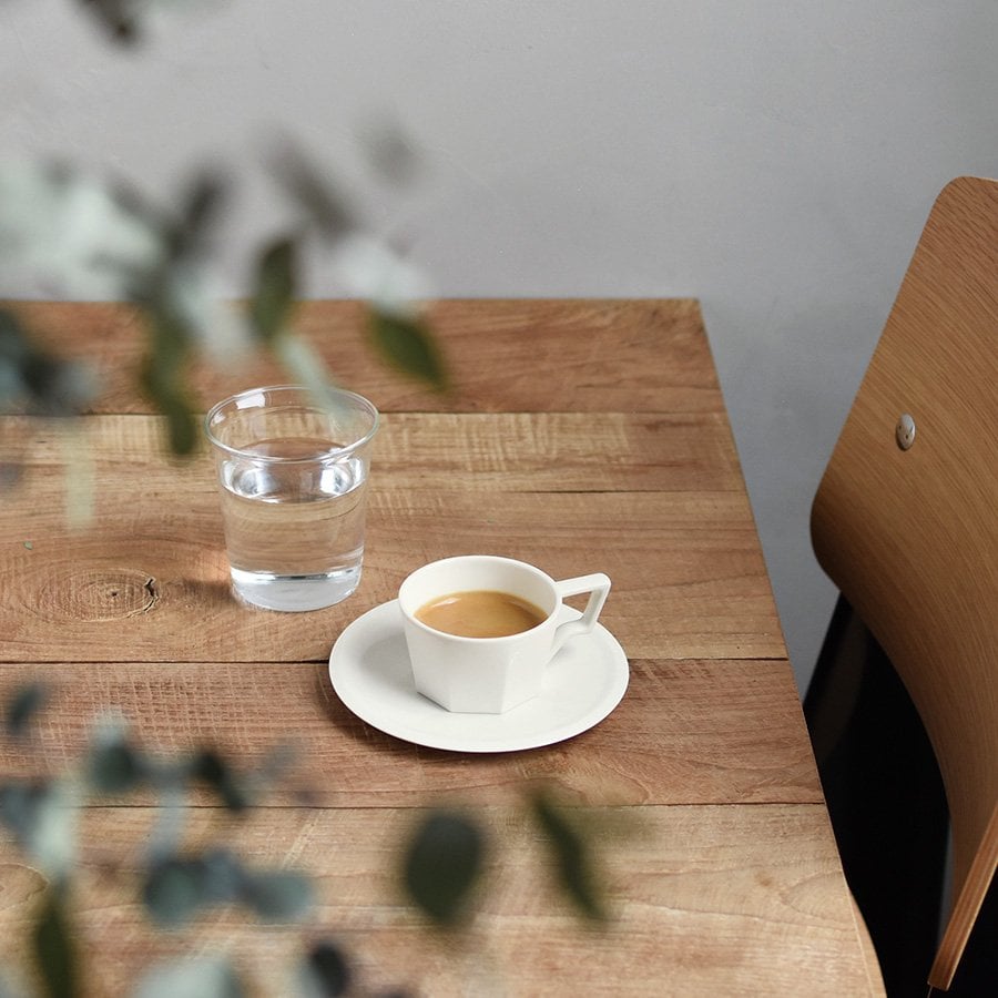 KINTO OCT CUP & SAUCER 80ML WHITE