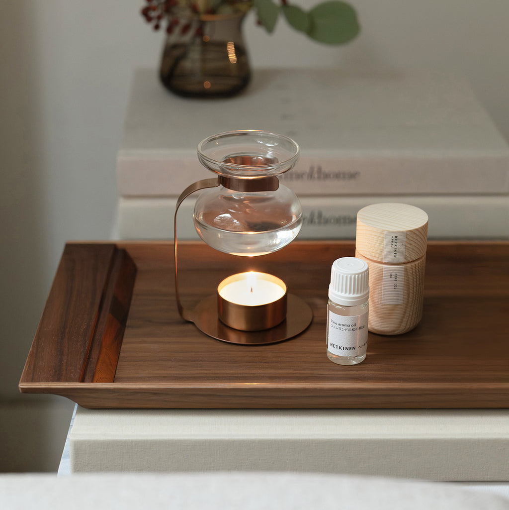 KINTO KINTO X HETKINEN GIFT SET: AROMA OIL WARMER & ORGANIC PINE OIL COPPER
