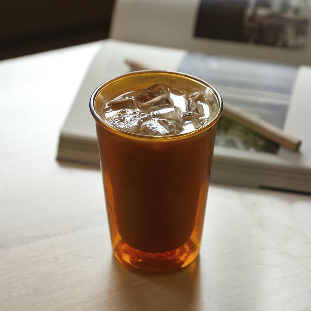 Kinto CAST AMBER double wall glass 290ml amber 2