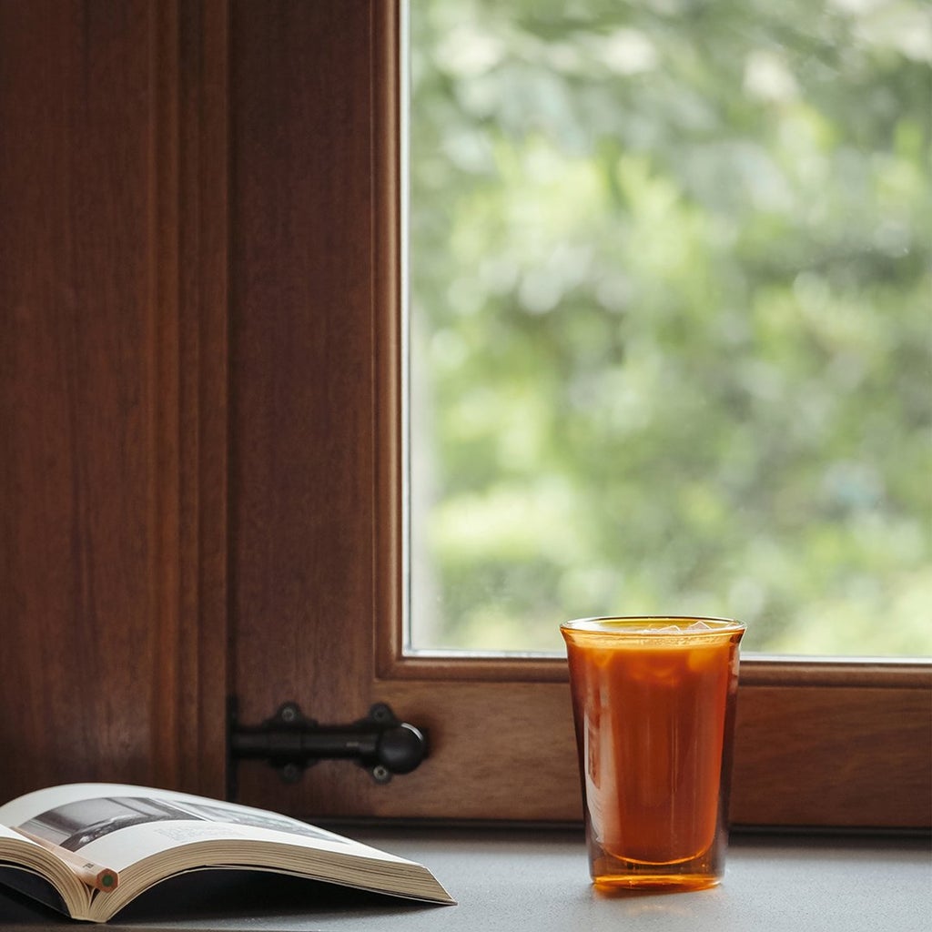 KINTO CAST AMBER DOUBLE WALL GLASS 290ML AMBER