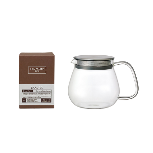 KINTO x Companion Gift Set: UNITEA One Touch Teapot & Sakura Green Tea