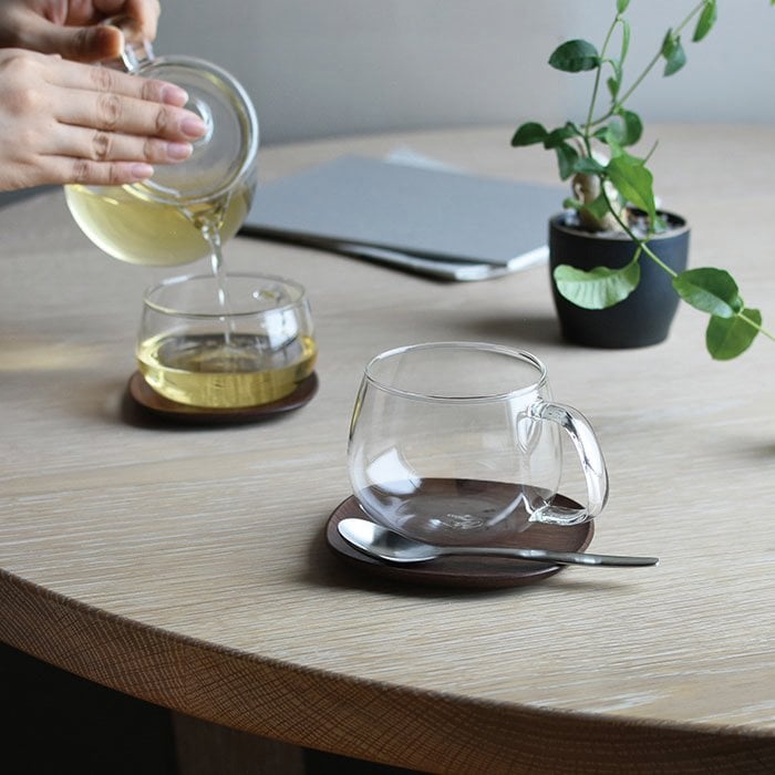 Kinto UNITEA coaster 100×100mm walnut 3