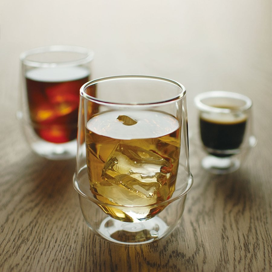 KINTO KRONOS DOUBLE WALL ICED TEA GLASS 350ML CLEAR