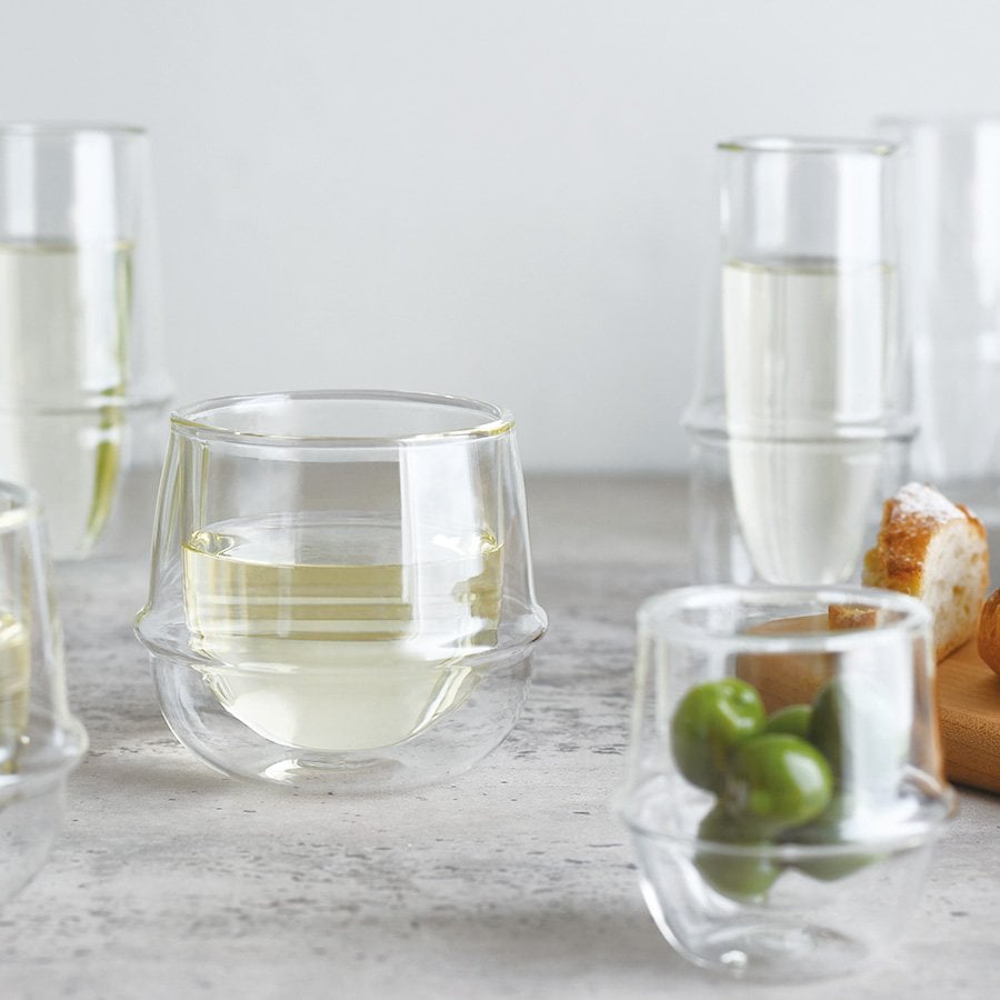 KINTO KRONOS DOUBLE WALL CHAMPAGNE GLASS 160ML CLEAR