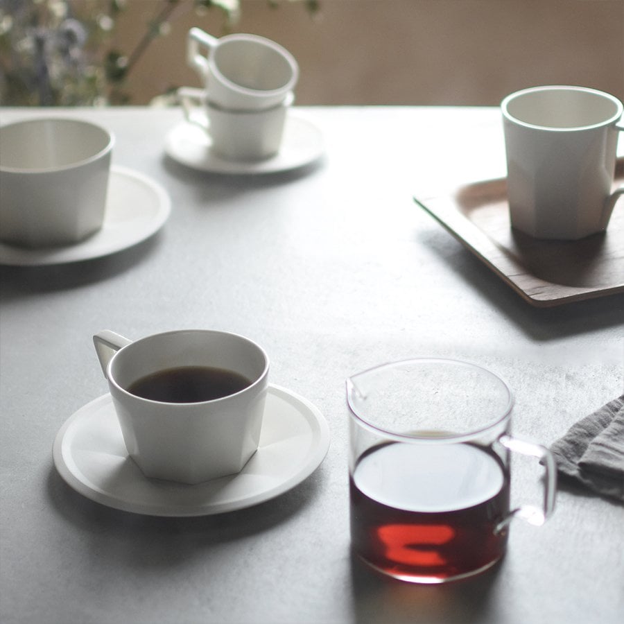Kinto OCT cup & saucer 220ml white 4