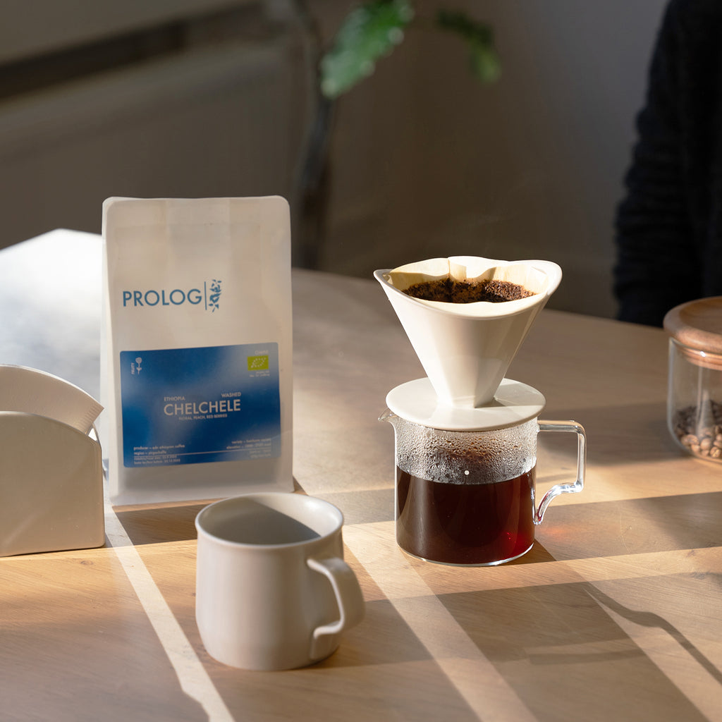 KINTO KINTO X PROLOG COFFEE GIFT SET: OCT BREWER AND JUG + CHELCHELE BEANS WHITE