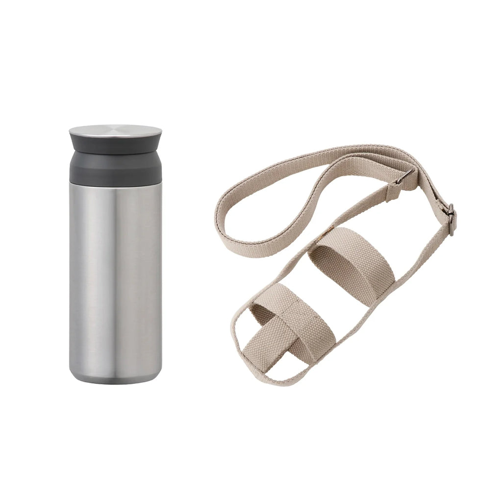 Kinto TRAVEL TUMBLER 500ml + TUMBLER STRAP 75mm stainless steel 0