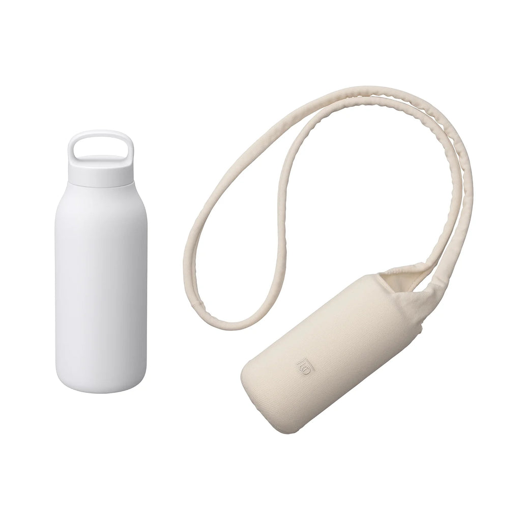 Kinto WATER TUMBLER 550ml + FUTO bottle sling bag ivory 0